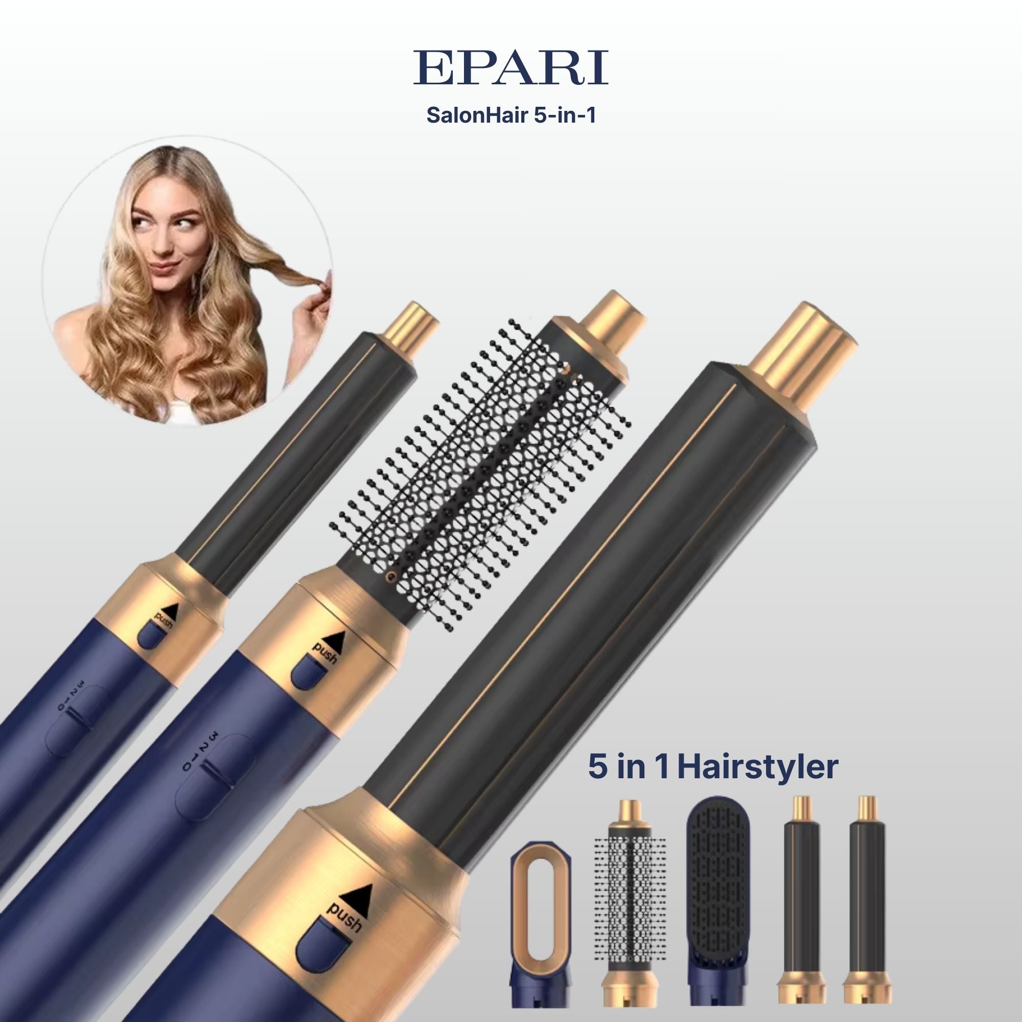 SalonHair 5-in-1 Hairstyler & Föhn mit Coanda-Effekt – Locken, Glätten & Trocknen