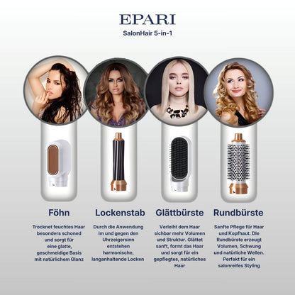 SalonHair 5-in-1 Hairstyler & Föhn mit Coanda-Effekt – Locken, Glätten & Trocknen